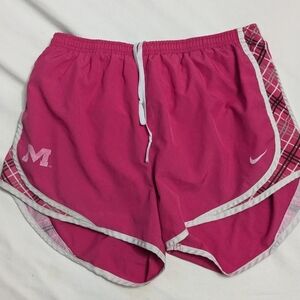 Nike Pink Athletic Shorts with Geometric Stripe